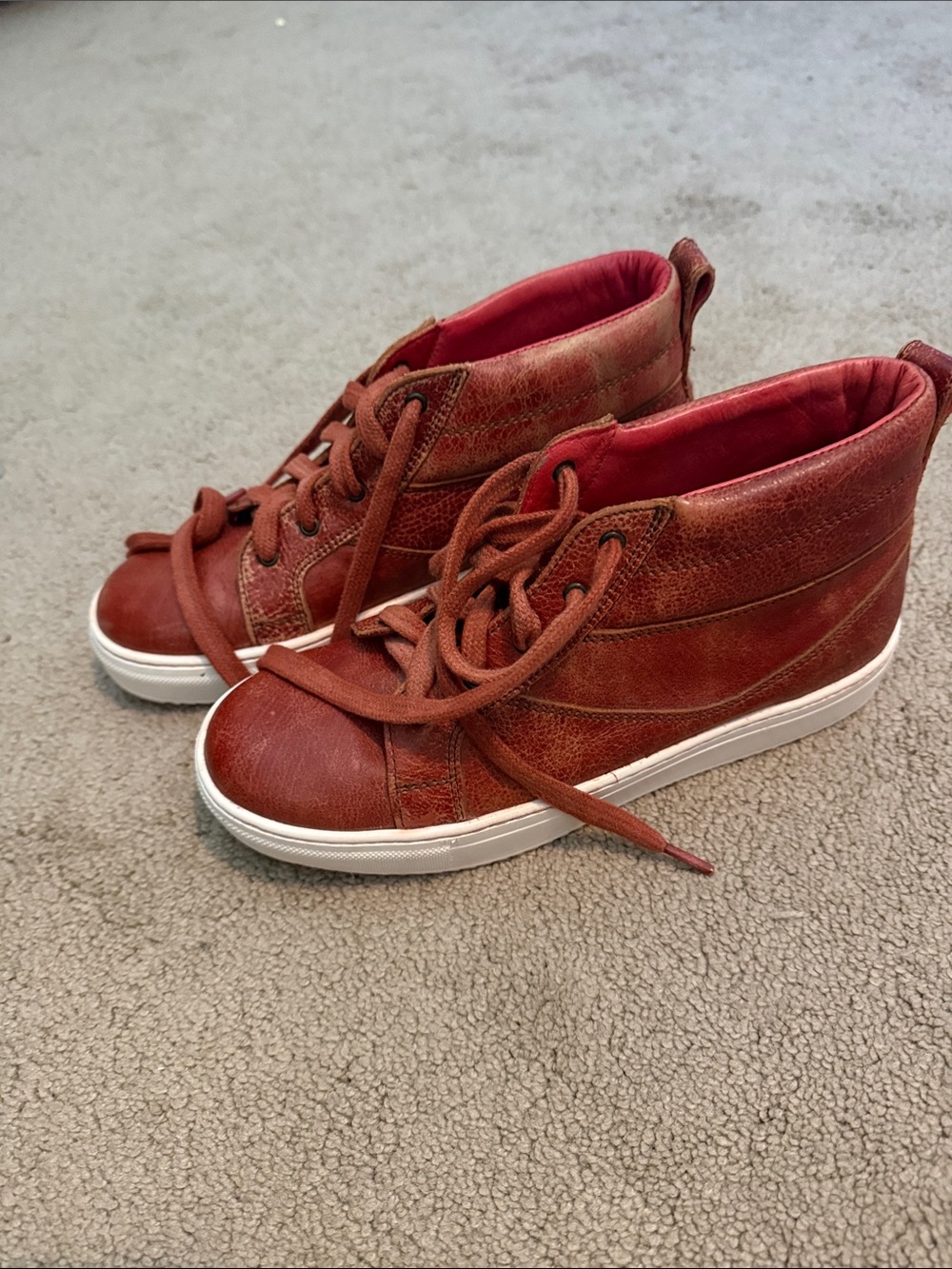 Bed Stu Red/Burgundy High-Top Sneakers